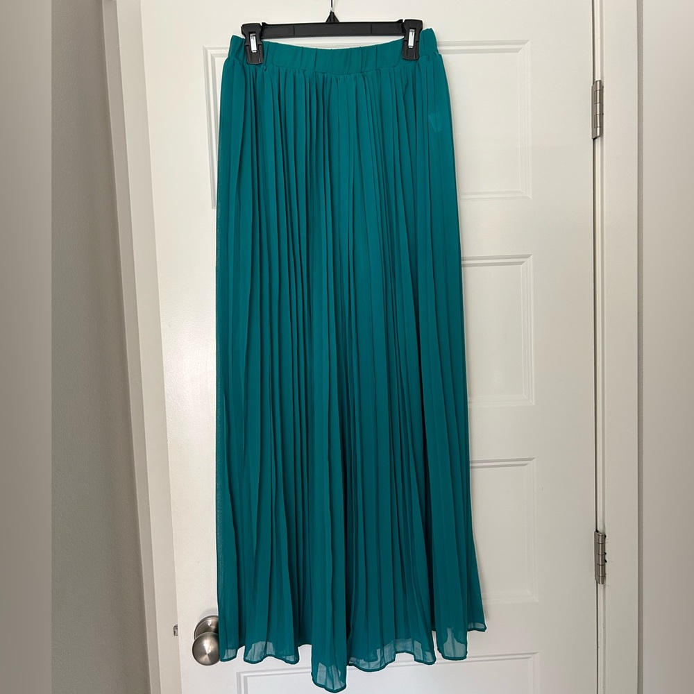 LISTICLE TEAL blue green pleated palazzo dress pants m medium NEW!